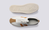Sneaker 67 | Mens Sneakers in White with Yellow Suede | Grenson - Top and Sole View