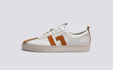 Sneaker 67 | Mens Sneakers in White with Yellow Suede | Grenson - Side View