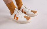 Sneaker 67 | Mens Sneakers in White with Yellow Suede | Grenson - Lifestyle View