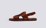 Wiley 3 | Mens Sandals in Tan Handpainted Leather | Grenson - Side View