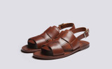 Wiley 3 | Mens Sandals in Tan Handpainted Leather | Grenson - Main View