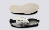 Sneaker 67 | Womens Sneakers in White with Blue Suede | Grenson - Top and Sole View