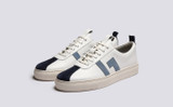 Sneaker 67 | Womens Sneakers in White with Blue Suede | Grenson - Main View