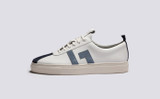 Sneaker 67 | Womens Sneakers in White with Blue Suede | Grenson - Side View