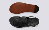 Willa 3 | Womens Sandals in Black Leather | Grenson - Top and Sole View