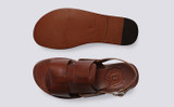 Willa 3 | Womens Sandals in Tan Leather | Grenson - Top and Sole View