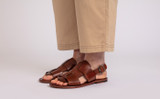 Willa 3 | Womens Sandals in Tan Leather | Grenson - Lifestyle View 2