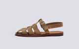 Quincy | Mens Sandals in Caramel Suede | Grenson - Side View