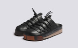 Sneaker 75 | Mens Mules in Black Burnished Nubuck | Grenson - Main View