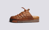 Sneaker 75 | Mens Mules in Ginger Burnished Nubuck | Grenson - Side View