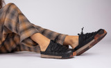Sneaker 75 | Womens Mules in Black Burnished Nubuck | Grenson - Lifestyle View
