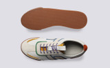 Sneaker 51 + | Womens Trainers in White with Multi Suede | Grenson - Top and Sole View
