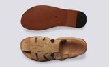Queenie | Womens Sandals in Caramel Suede | Grenson - Top and Sole View