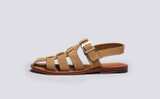Queenie | Womens Sandals in Caramel Suede | Grenson - Side View
