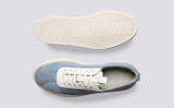 Sneaker 1 | Womens Sneakers in Light Blue Suede  | Grenson - Top and Sole View
