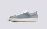 Sneaker 1 | Womens Sneakers in Light Blue Suede  | Grenson - Side View