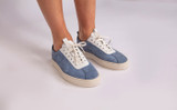 Sneaker 1 | Womens Sneakers in Light Blue Suede  | Grenson - Lifestyle View