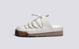 Sneaker 75 | Mens Mules in White Calf Leather | Grenson - Side View