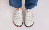 Sneaker 75 | Mens Mules in White Calf Leather | Grenson - Lifestyle View