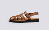 Quincy | Mens Sandals in Ginger Burnished Nubuck | Grenson - Side View