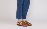 Quincy | Mens Sandals in Ginger Burnished Nubuck | Grenson - Lifestyle View 2