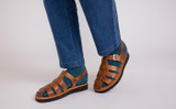Quincy | Mens Sandals in Ginger Burnished Nubuck | Grenson - Lifestyle View