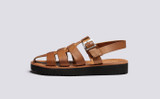 Queenie | Womens Sandals in Ginger Burnished Nubuck | Grenson - Side View
