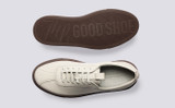 Sneaker 1 | Womens Sneakers in White Rubberised Leather | Grenson - Top and Sole View
