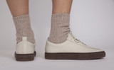 Sneaker 1 | Womens Sneakers in White Rubberised Leather | Grenson - Lifestyle View 2