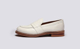 Susie | Womens Loafers in White Nappa Leather | Grenson - Side View