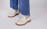 Susie | Womens Loafers in White Nappa Leather | Grenson - Lifestyle View