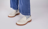 Susie | Womens Loafers in White Nappa Leather | Grenson - Lifestyle View