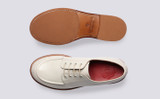 Caitlyn | Womens Shoes in White Nappa Leather | Grenson - Top and Sole View