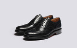 Evangeline | Womens Brogues in Black Leather | Grenson - Main View