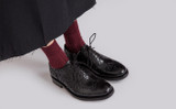 Evangeline | Womens Brogues in Black Leather | Grenson - Lifestyle View