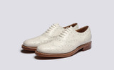 Evangeline | Womens Brogues in White Nappa Leather | Grenson - Main View