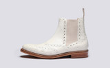 Liv | Womens Chelsea Boots in White Leather | Grenson - Side View
