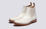 Liv | Womens Chelsea Boots in White Leather | Grenson - Main View