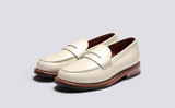 Lynn | Womens Loafers in Cream Gloss Leather | Grenson - Main View