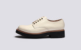 Carol | Womens Derby Shoes in Cream Gloss Leather | Grenson - Side View