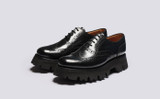 Rose | Womens Brogues in Black Leather | Grenson - Main View
