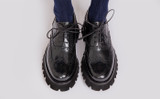 Rose | Womens Brogues in Black Leather | Grenson - Lifestyle View