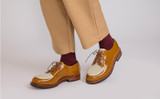 Caitlyn | Womens Derby Shoes in Tan Gloss Leather | Grenson - Lifestyle View 2