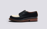 Caitlyn | Womens Derby Shoes in Navy Gloss Leather | Grenson - Side View