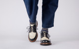 Caitlyn | Womens Derby Shoes in Navy Gloss Leather | Grenson - Lifestyle View