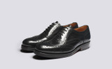 Anderson | Mens Brogues in Black Leather  | Grenson - Main View