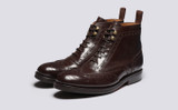 Nelson | Mens Brogue Boots in Brown Leather  | Grenson - Main View