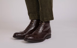 Nelson | Mens Brogue Boots in Brown Leather  | Grenson - Lifestyle View
