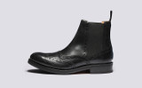 Ralph | Mens Chelsea Boots in Black Leather | Grenson - Side View