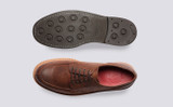 Mac | Mens Derby Shoes in Brown Nubuck | Grenson - Top and Sole View